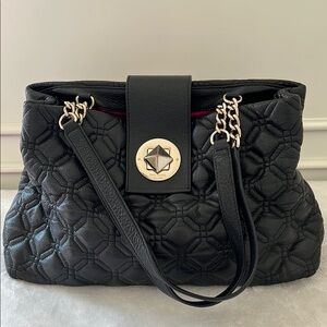 Kate Spade Black Quilted Bag with Gold Accent